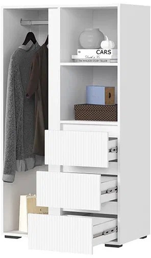 Хелен ШК 03 Шкаф (0,802х1,414х0,460) белый супермат, белый/белый