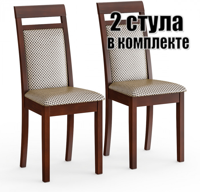 Два стула Мебель--24 Гольф-12 разборных, цвет орех, обивка ткань руми 812/8, ШхГхВ 40х40х100 см., от пола до верха сиденья 47 см (мягкая спинка)