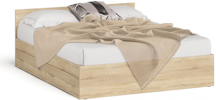 Мори Кровать с ящиками 1600, дуб сонома