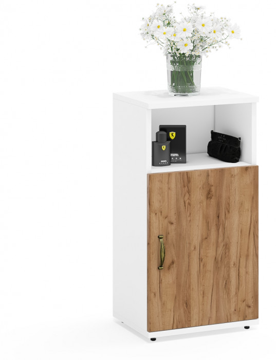 Лидер-8 Тумба МД 3.19 4 шт., цвет белый шагрень/крафт золото, ШхГхВ 160х30х75 см., универсальная сборка