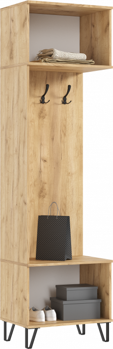 Флэш Прихожая, вариант №1, Браш вайт/Дуб крафт