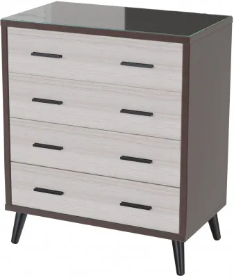 Комод интерьерный Ланс коричневый/мдф сандал белый