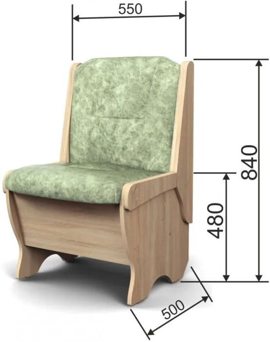 Скамья Лотос 550 дуб сонома/мохито