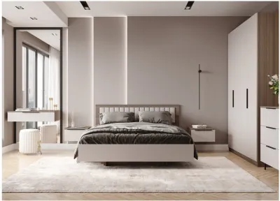 Модульная спальня Роза комп.3, Орех Франклин карамель/Белый софт