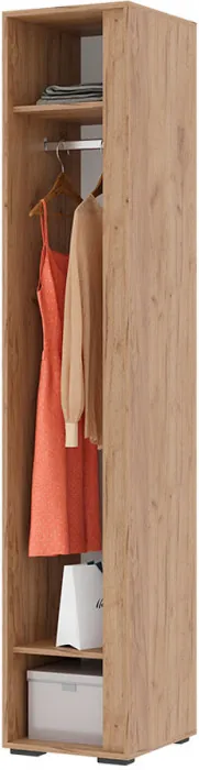 Хелен ПН 01 Пенал закрытый (0,400х2,100х0,460) серый графит/дуб крафт золото