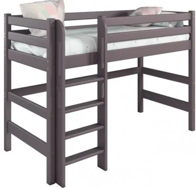 Кровать Соня (вариант 5) полувысокая с прямой лестницей, лаванда