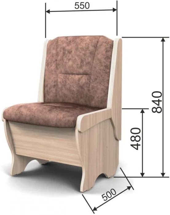 Скамья Лотос 550 ясень светлый/коньяк