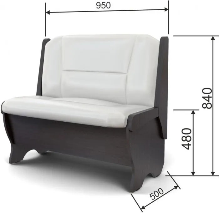 Скамья Лотос 950 венге/милк