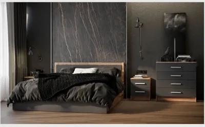 Модульная спальня Мартина, крафт/графит софт (Дуб крафт/ Графит)