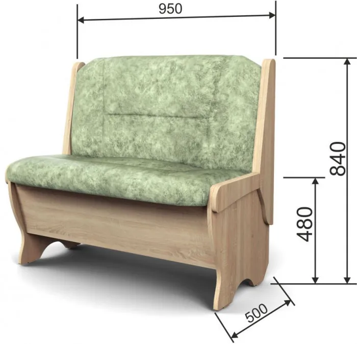 Скамья Лотос 950 дуб сонома/мохито