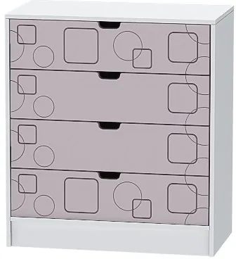 Детская комната Бриз МДФ, набор 7, Белый/Ирис (Квадрат)