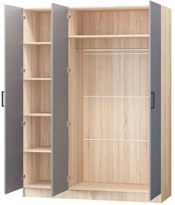 Модульная спальня Карина-6 МДФ, композиция 1 (Графит, Дуб Сонома)