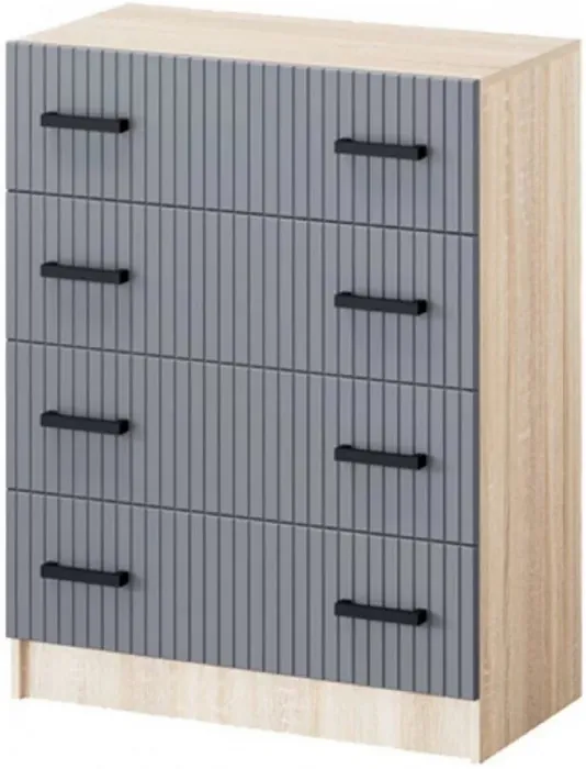 Модульная спальня Карина-6 МДФ, композиция 1 (Графит, Дуб Сонома)