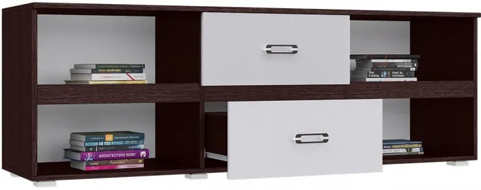 Модульная гостиная Ким, композиция 4 (Белый глянец, Венге)