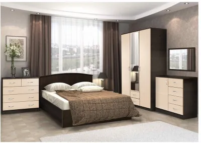 Модульная спальня Кэт-7 (композиция 5) (Венге / Белфорт)