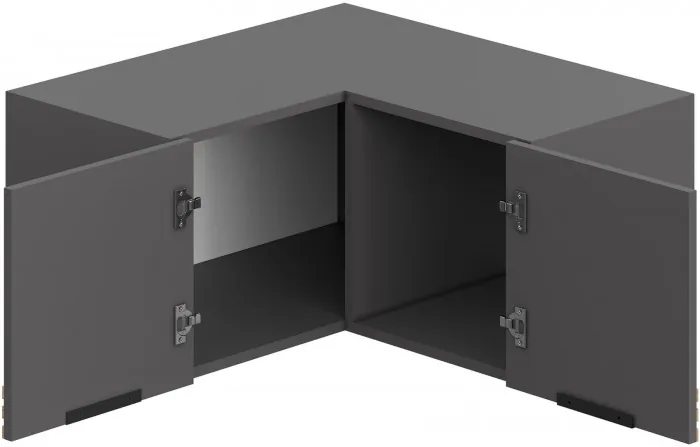 Антресоль угловая Нао АН-4014, Графит/Графит, Дуб Вотан