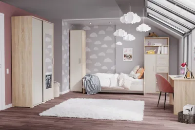 Модульная детская спальня Бланка, набор 2, Дуб сонома/Кашемир