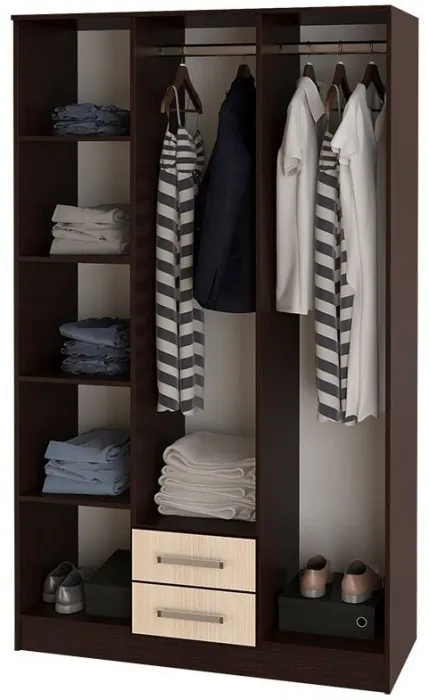 Модульная спальня Фиеста ЛДСП композиция 2 (Венге / дуб беленый)