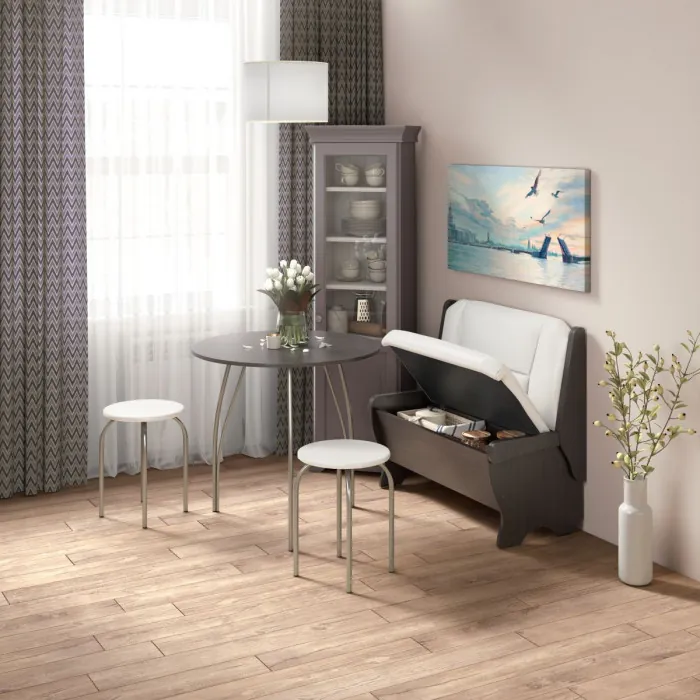 Кухонный набор Лотос скамья 950 - стол - табурет / венге/милк