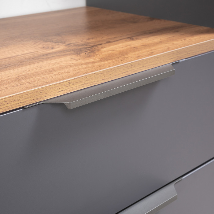 Октава Прихожая 25, цвет серый графит/дуб крафт золотой/фасады МДФ серый графит, ШхГхВ 193,7х35,4х197,6 см., универсальная сборка