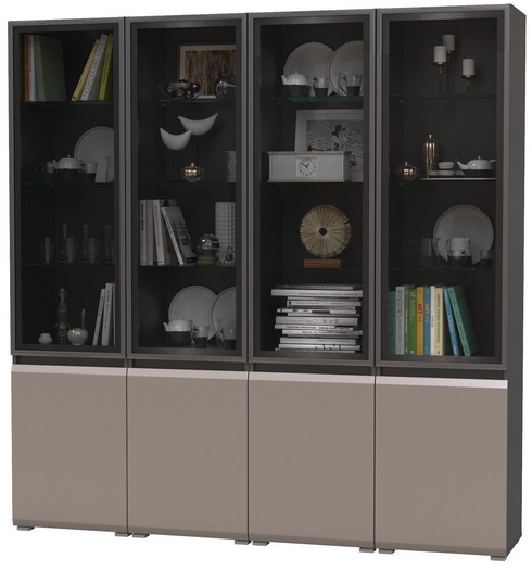 Сидней Комплектация № 018, корпус: антрацит/фасады: МДФ веллюто капучино