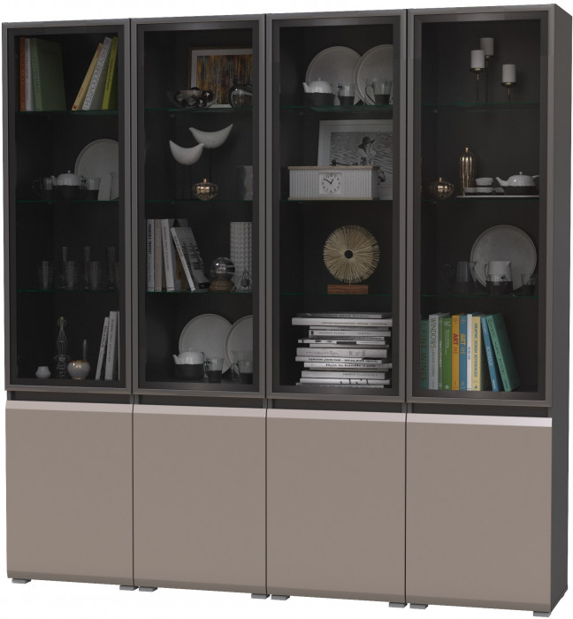 Сидней Комплектация № 018, корпус: антрацит/фасады: МДФ веллюто капучино