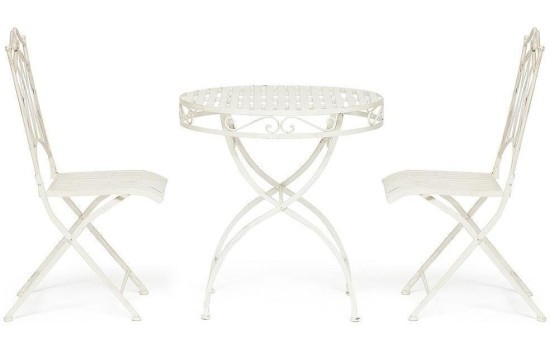 Комплект (стол + 2 стула) Secret de Maison PALLADIO (mod. PL08-8668/8669), белый антик (antique white)