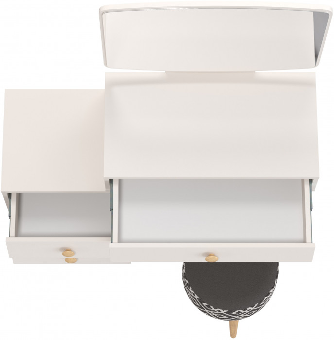 Афина Спальня 4-25901М1к.с. Трюмо + Банкетка 6-5132ТКчёр Юна, цвет кашемир серый/ткань чёрная, ШхГхВ 105х38,6х129 + 33х33х45 см., универс. сб.