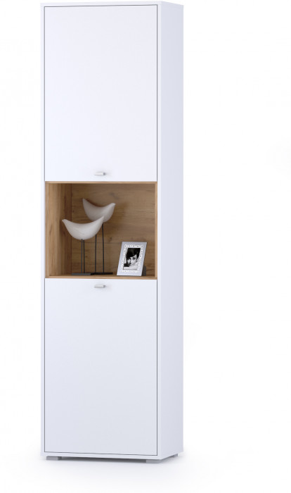 Бэль 10.04 Шкаф комбинированный, дуб крафт золотой/белый премиум