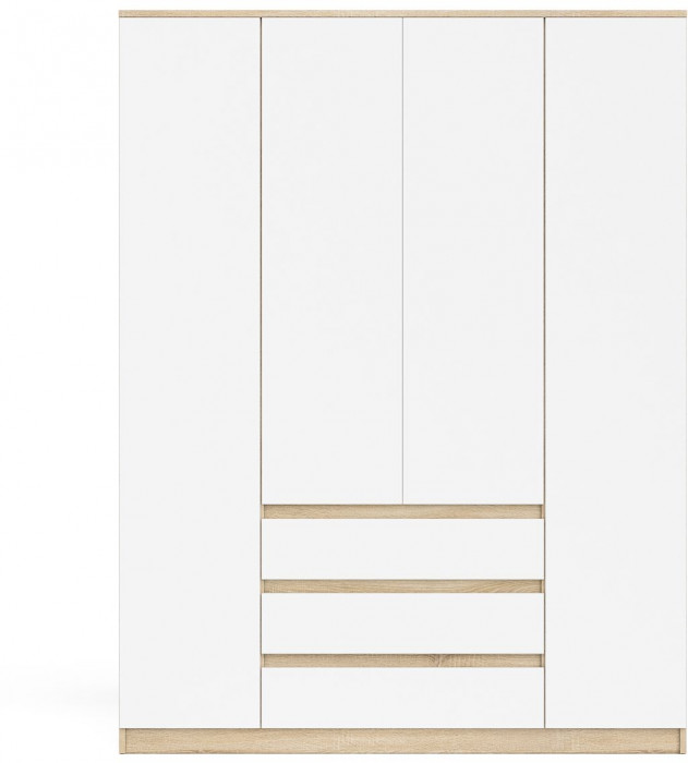 Мори Шкаф МШ1600.1, цвет дуб сонома/белый, ШхГхВ 160,4х50,4х209,6 см.