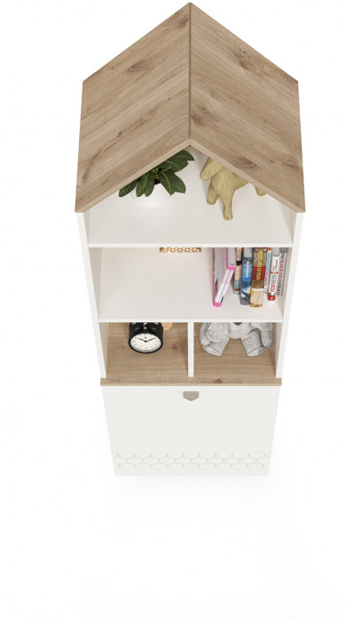 Эйп 13.14 Шкаф комбинированный, белый/дуб белый