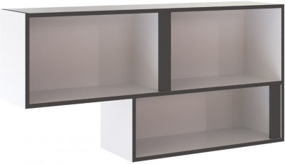 Асцелла Полка навесная открытая белый/графит серый