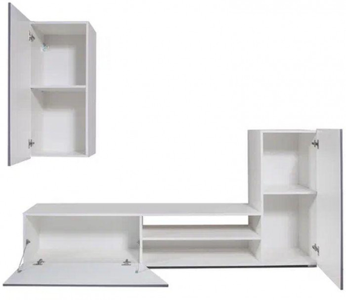 Стенка Прага-6 Диамант серый/Софт графит