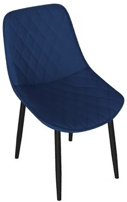 Оскар Стул (Черный муар/Велюр L005 синий)