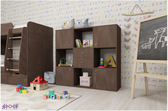 Стеллаж Джери (Винтерберг/Белое дерево)