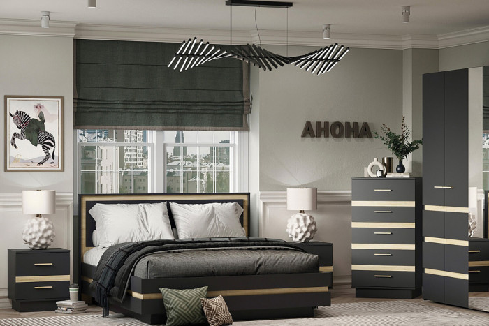 Тумба прикроватная Анона, антрацит