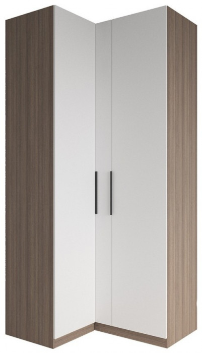 МС Роза Шкаф угловой Базовая комплектация, Ройс+ ручка скоба 2 шт., Орех Франклин карамель/Графит скин