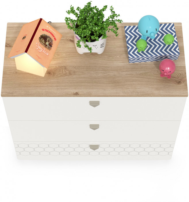 Эйп 13.322 Комод, белый/дуб белый