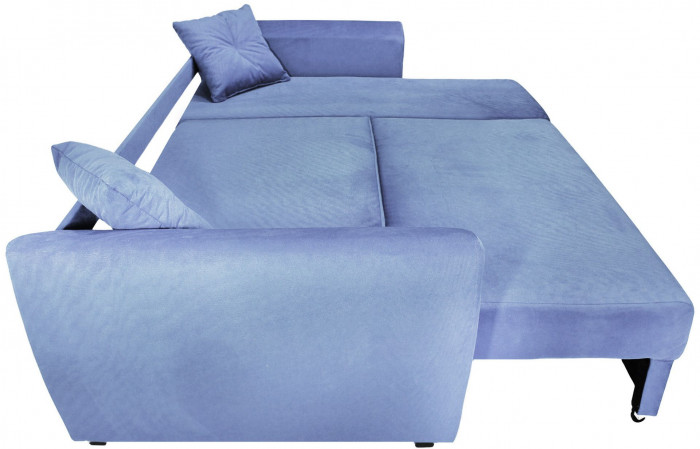 Диван-кровать угловой Амстердам Люкс, 150х200, еврокнижка, велюр, серый