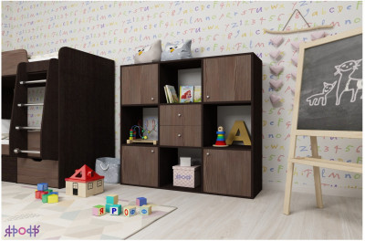 Стеллаж Джери (Венге/Ясень Анкор темный)