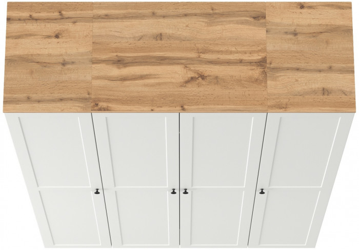 Остин Набор шкафов 02, цвет белый шагрень/дуб крафт золотой, ШхГхВ 160х54,3х229,6 см., универсальная сборка