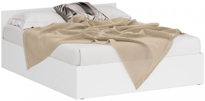 Спальня Стандарт 4-1600, белый/фасады ТВ тумбы МДФ белый глянец