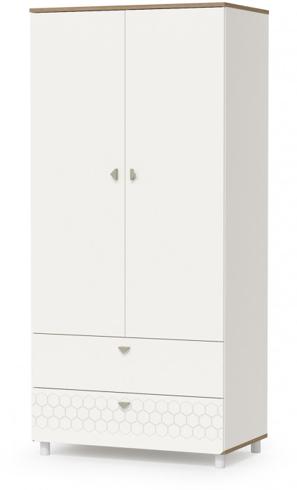 Эйп 13.334 Шкаф для одежды + 13.14 Стеллаж, белый/дуб белый