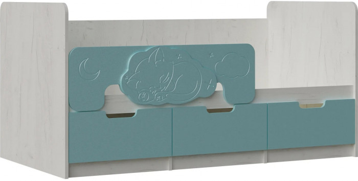 Юниор-4 Кровать 80х180 (Шарли пинк, Крафт белый)