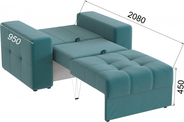 Кресло-кровать Верден, Бирюза