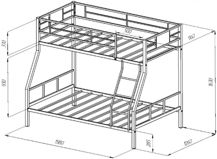 Двухъярусная кровать Гранада 1КВ (Дуб Сонома, Слоновая кость)