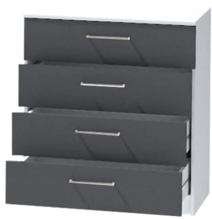 Комод №1 "Иннэс-7", Белый/Графит