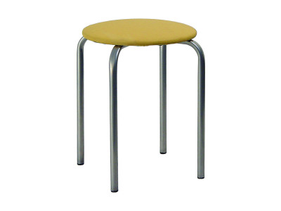 Табурет Комфорт серебро/к/з бежевый