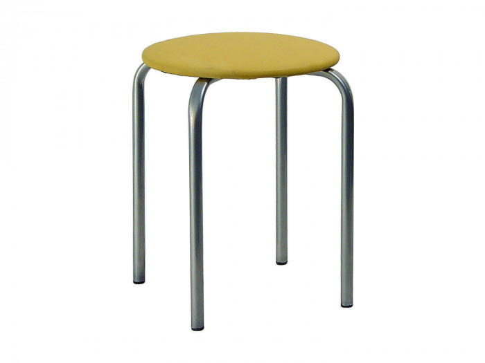 Табурет Комфорт серебро/к/з бежевый