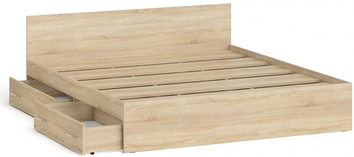 Мори Кровать с ящиками 1800, дуб сонома